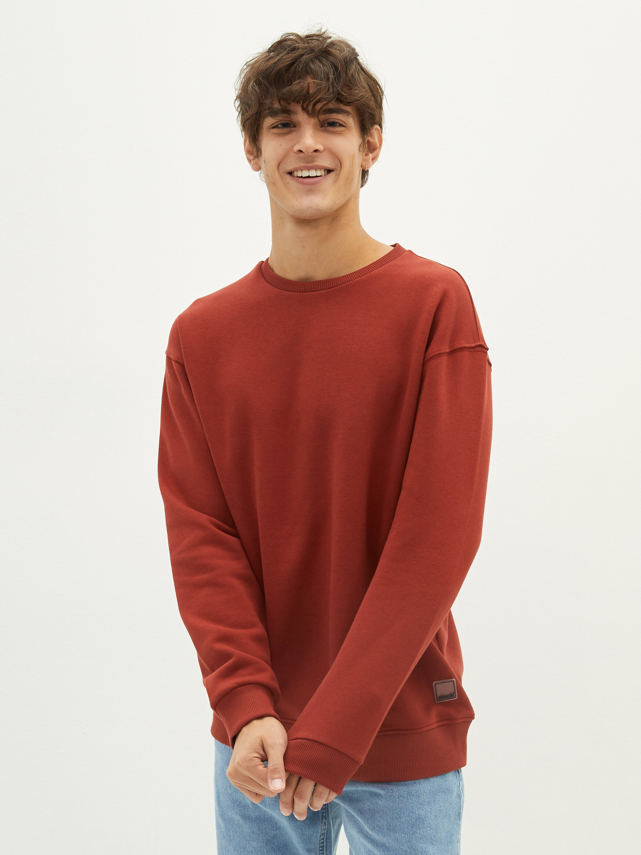 Trikotaj sweatshirt — tünd narıncı