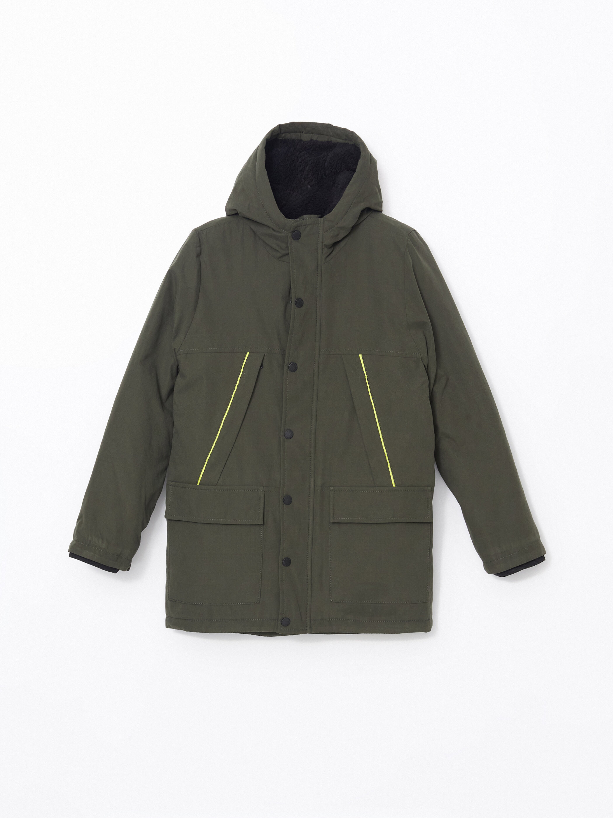 Naylon puffer kaban — tünd yaşıl