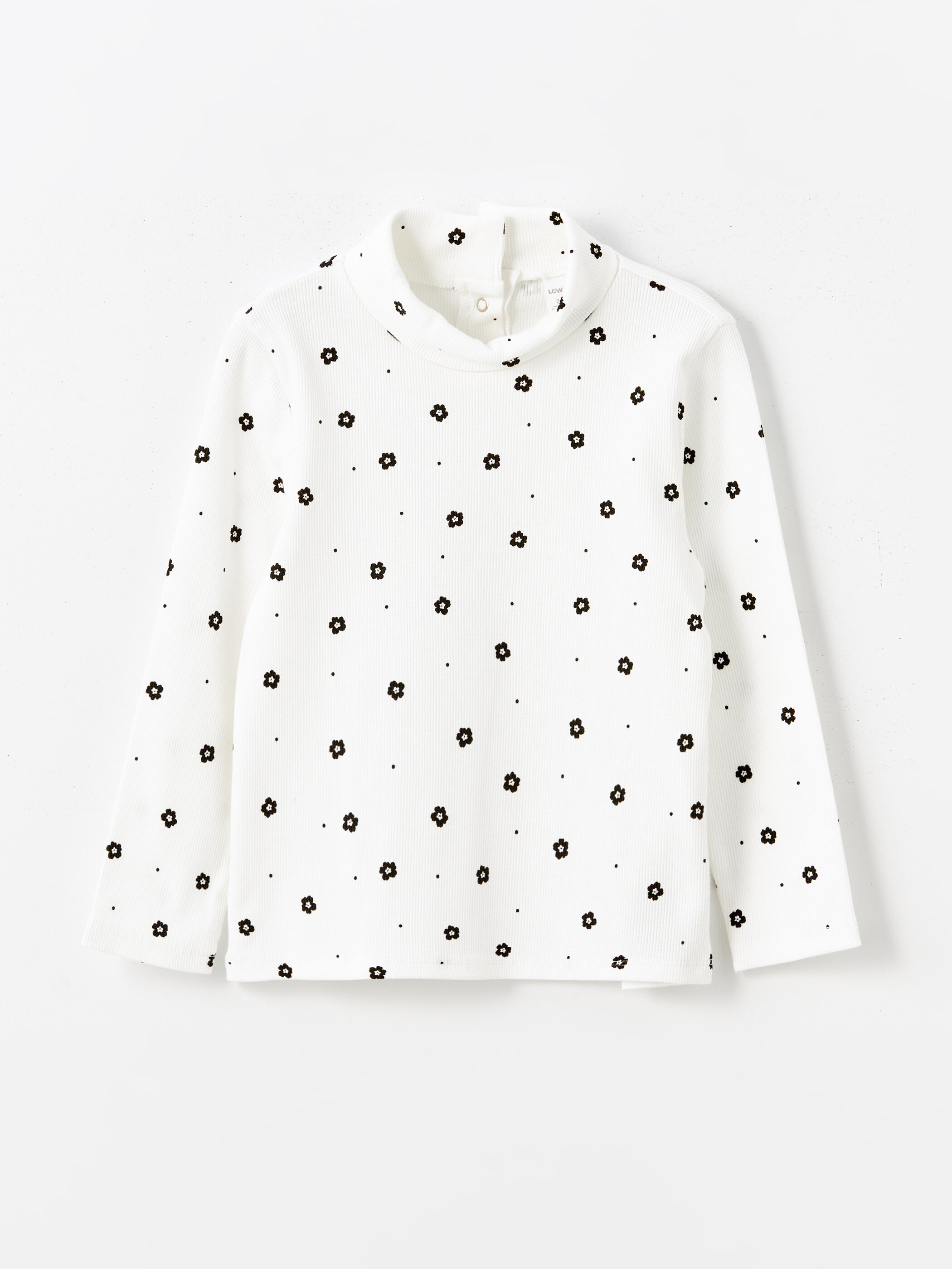 Trikotaj bodi uzunqol — ekru printli