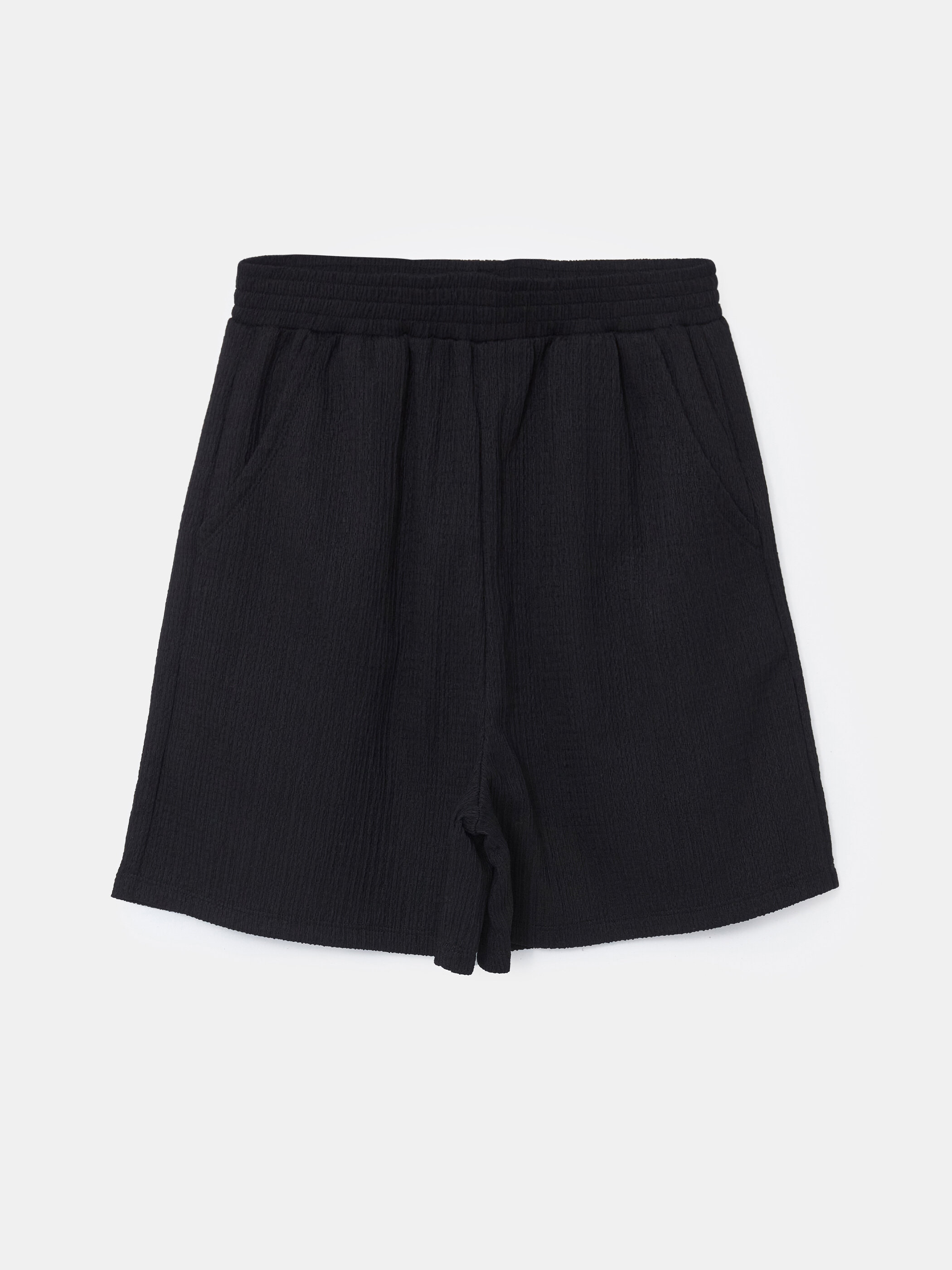 Trikotaj şort bermuda — qara