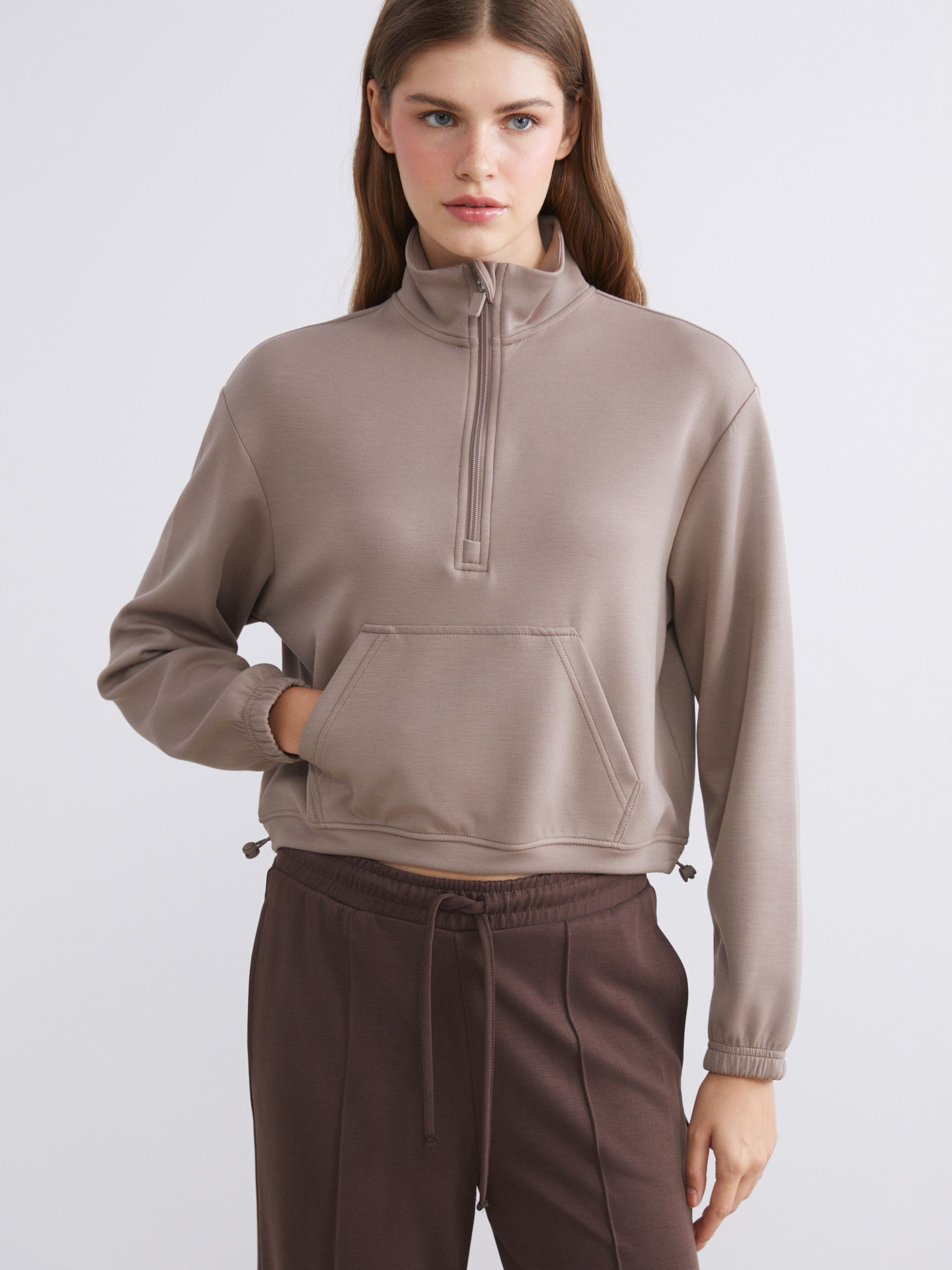 Trikotaj sweatshirt — qəhvəyi