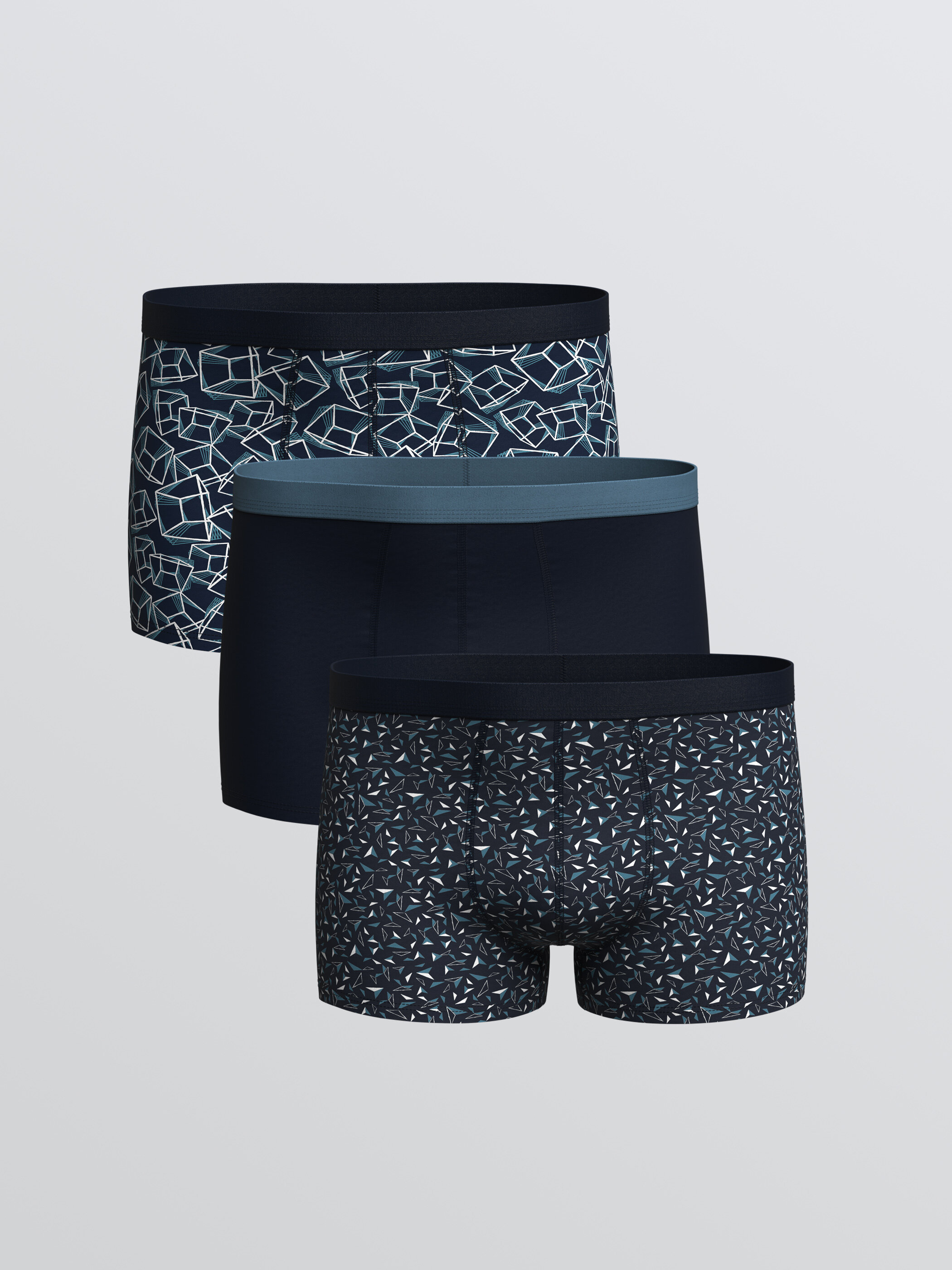 Boxer — tünd göy printli