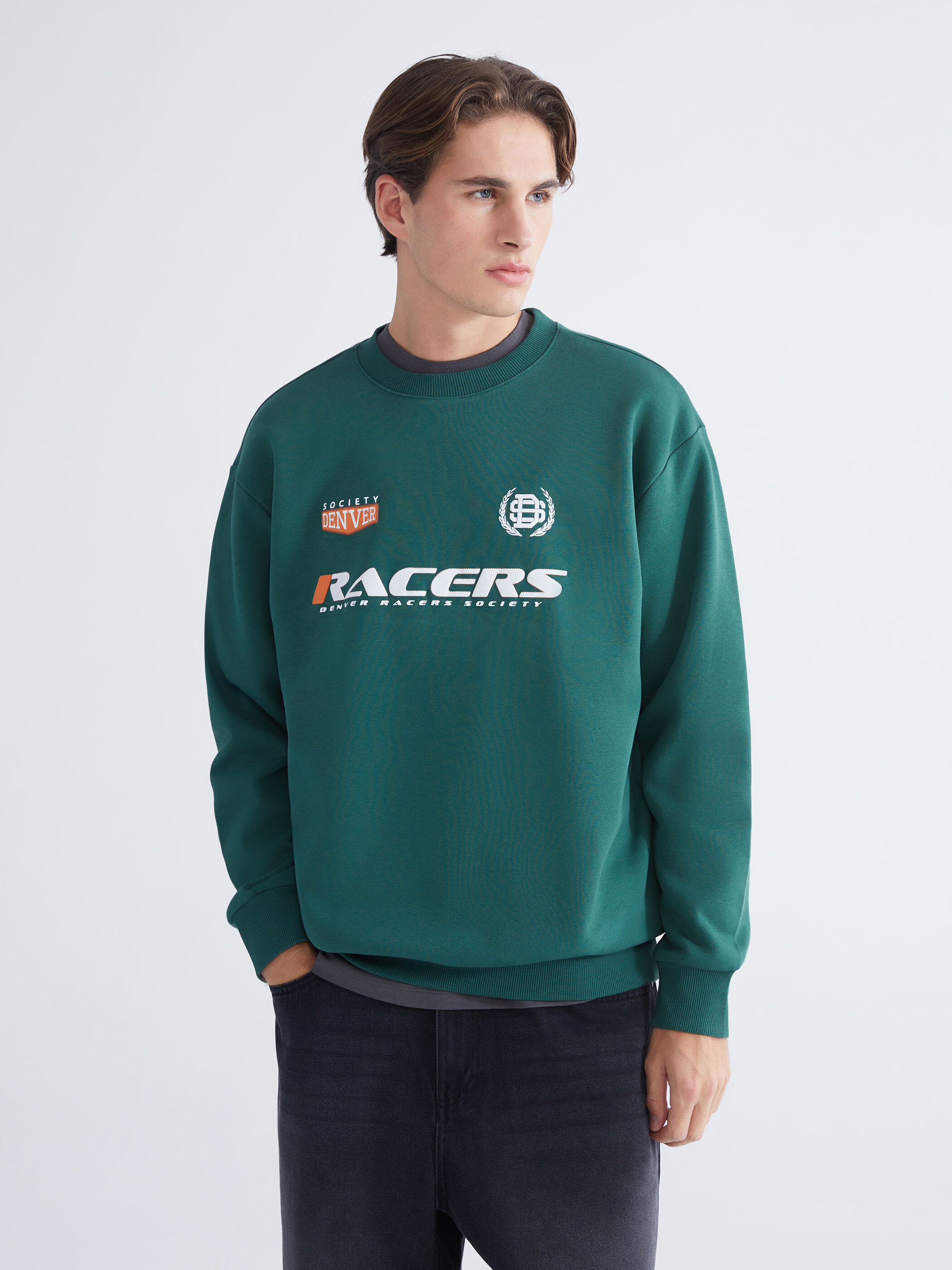 Trikotaj sweatshirt — tünd yaşıl