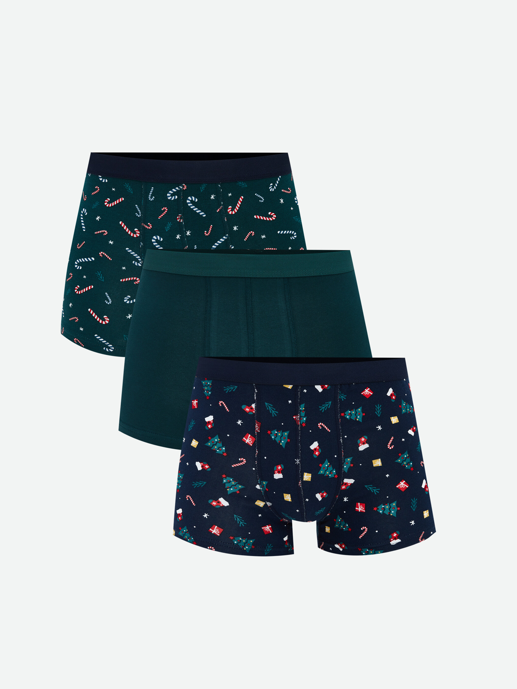Boxer — tünd göy printli