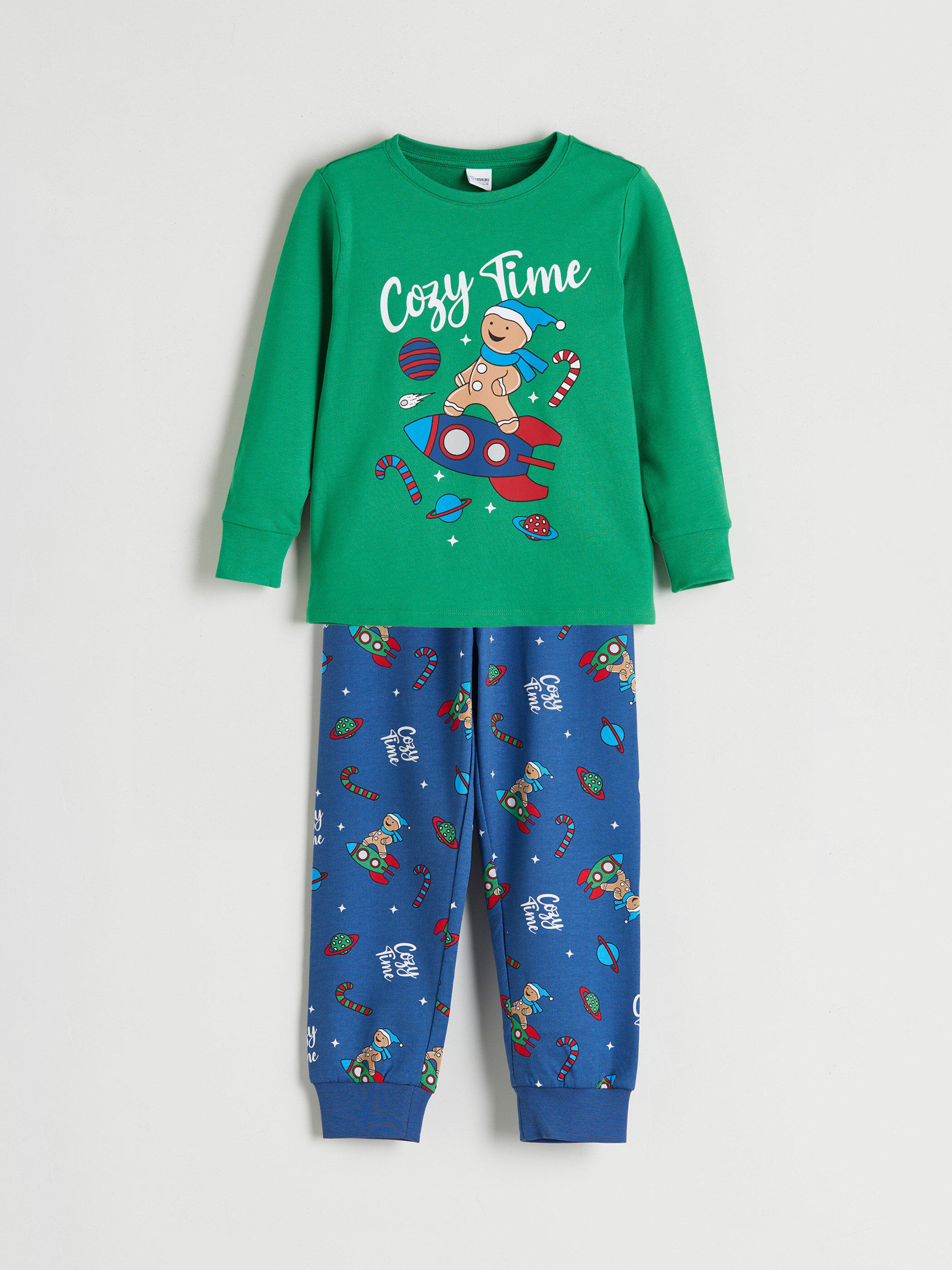 Trikotaj pijama uzunqol — yaşıl