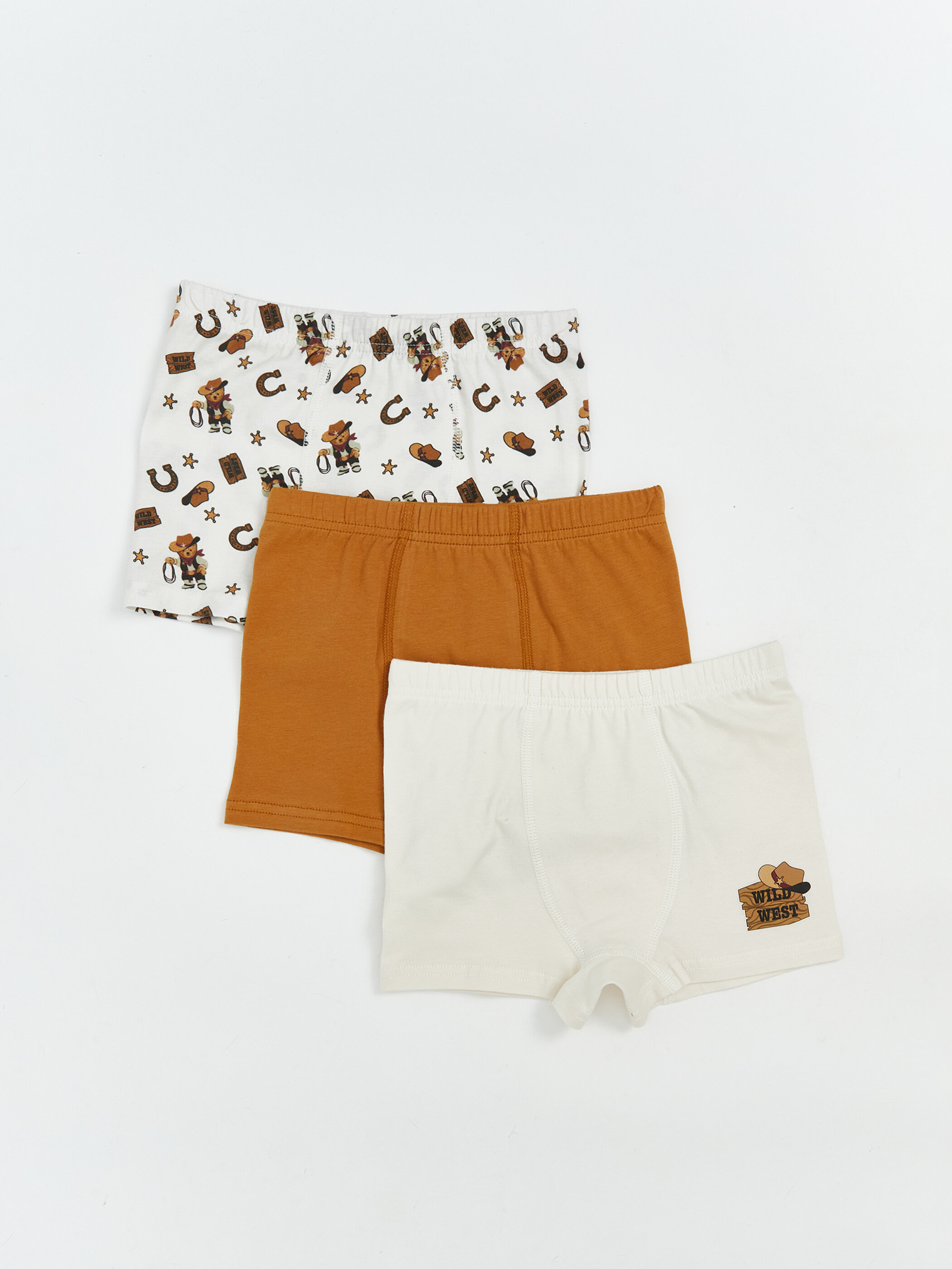 Trikotaj boxer — ekru printli
