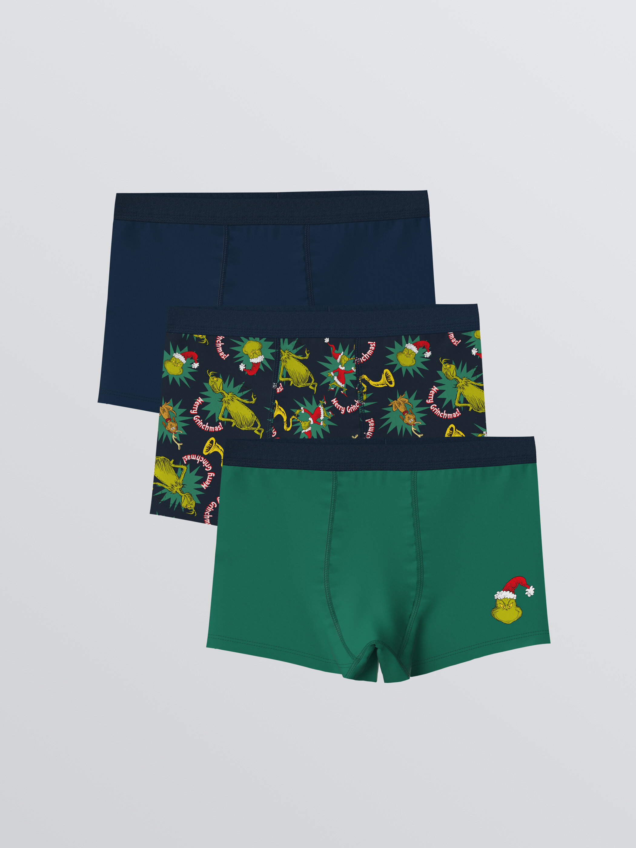 Trikotaj boxer — tünd göy printli