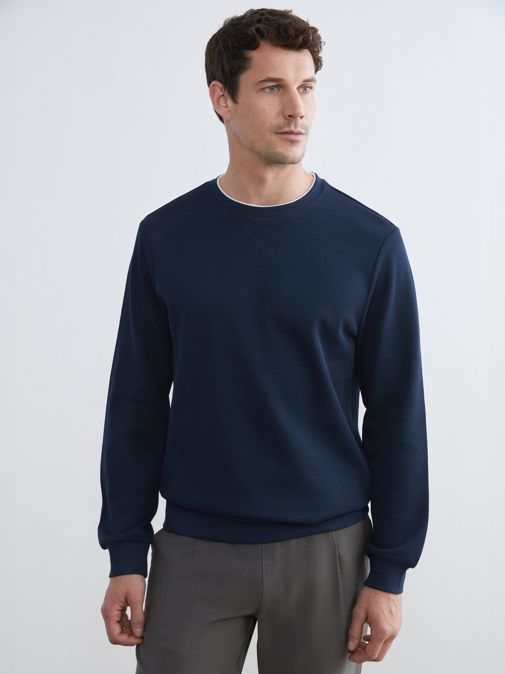 Trikotaj sweatshirt — tünd göy