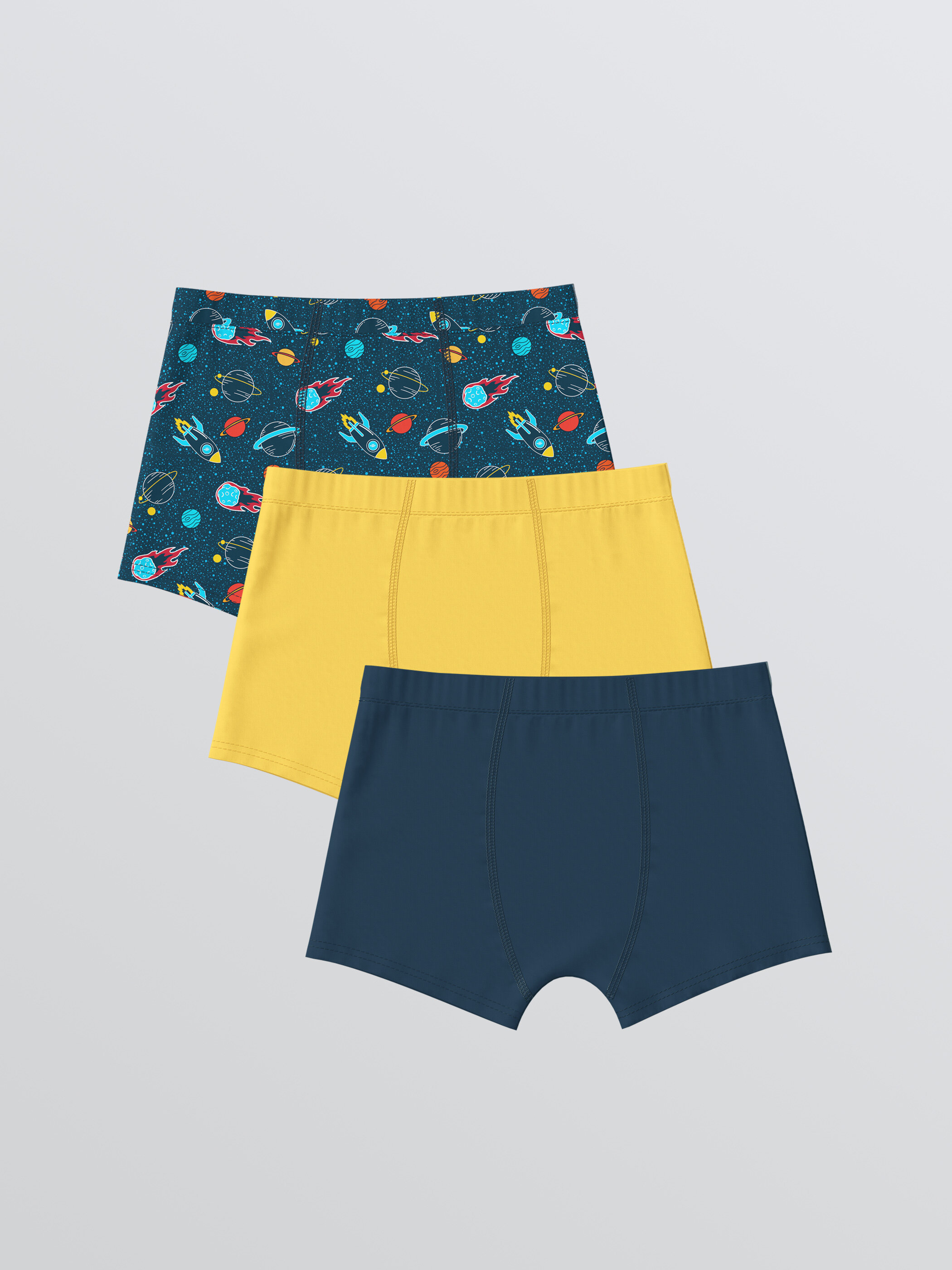 Trikotaj boxer — tünd göy printli