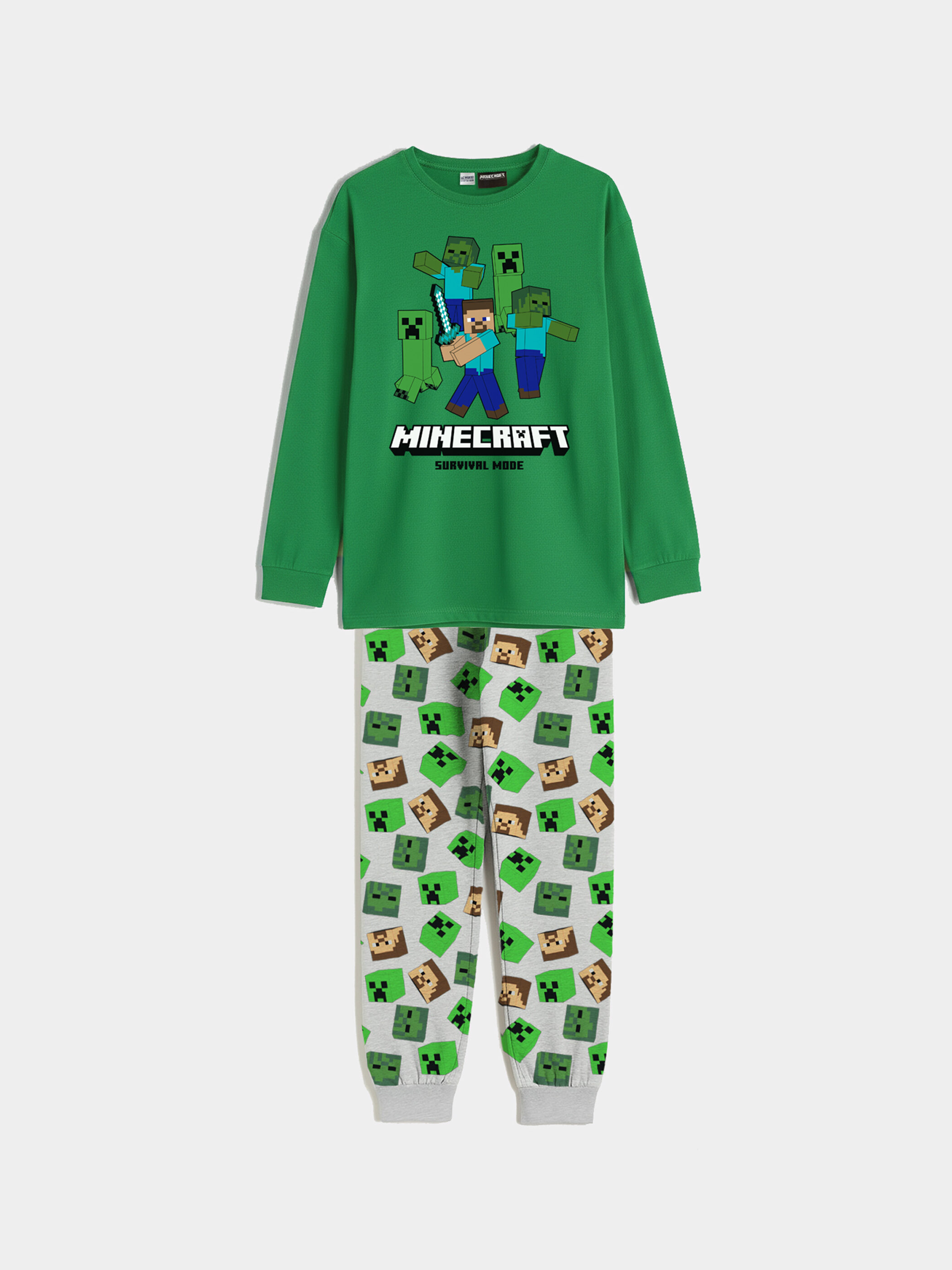 Trikotaj pijama uzunqol — yaşıl