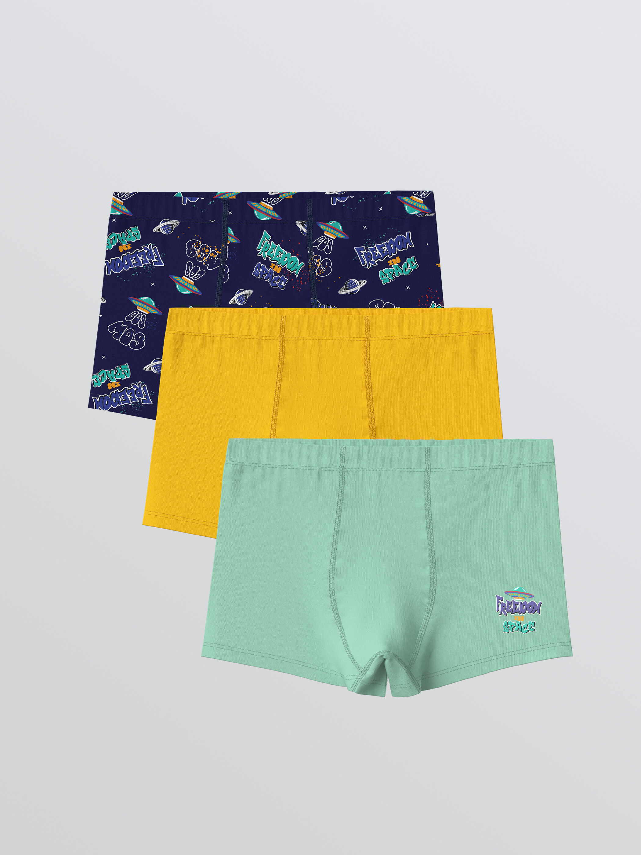 Trikotaj boxer — tünd göy printli