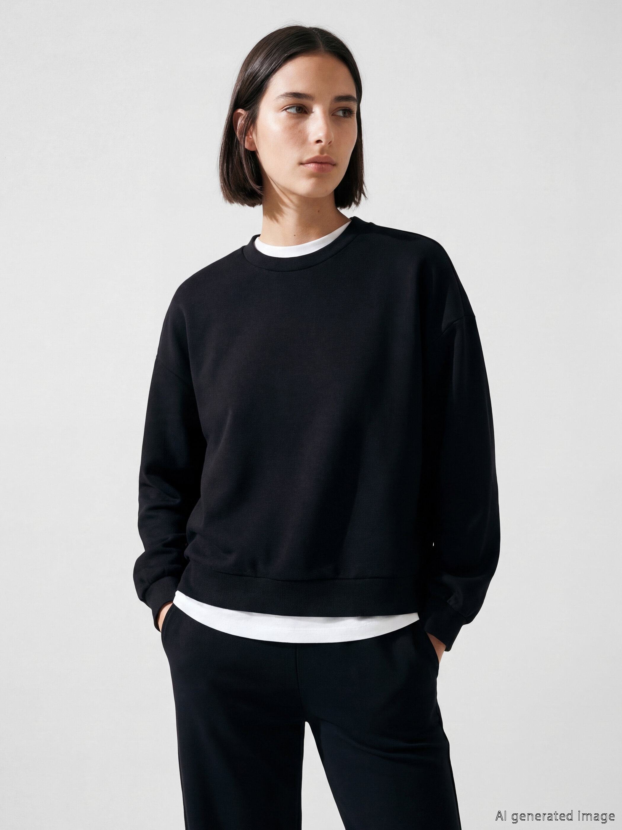 Trikotaj sweatshirt — qara
