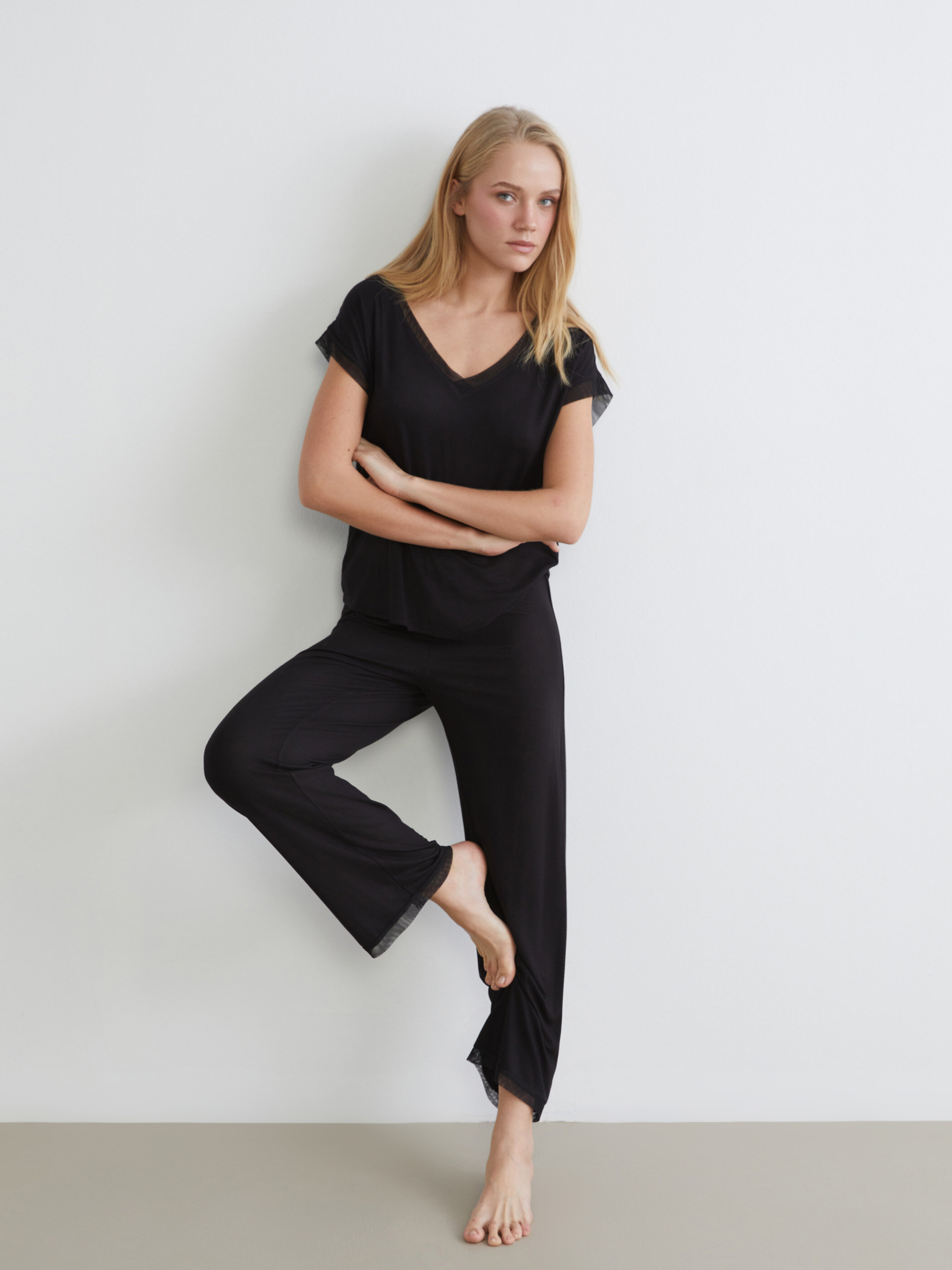 Pijama dəst — qara
