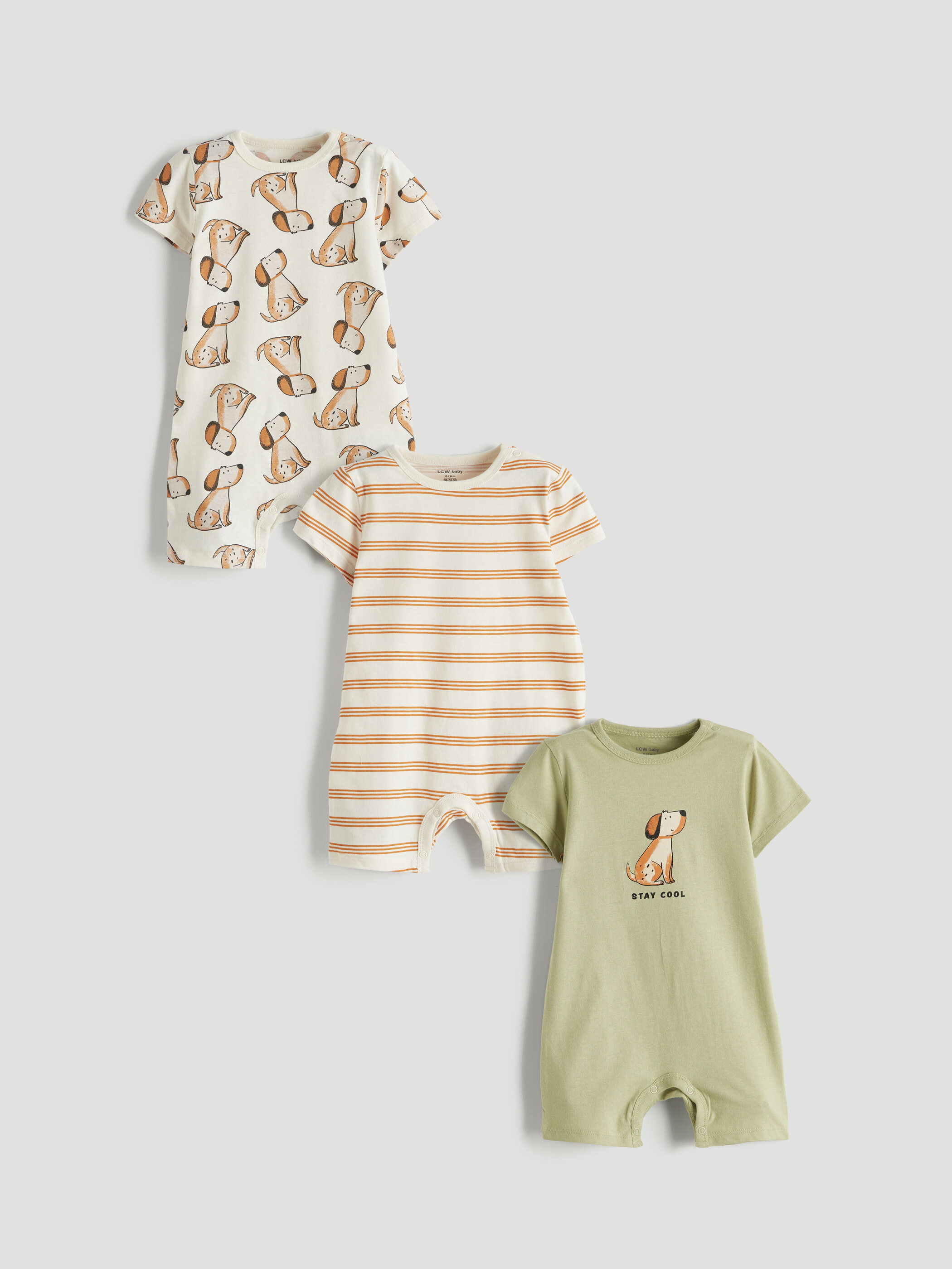 Bebek trikotaj tulum k.k0l — krem printli
