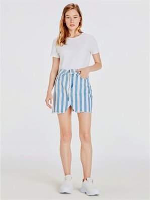 &Ccedil;izgili Mini Jean Etek - LC WAIKIKI