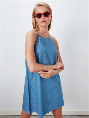 Halter Yaka Jean Elbise - LC WAIKIKI
