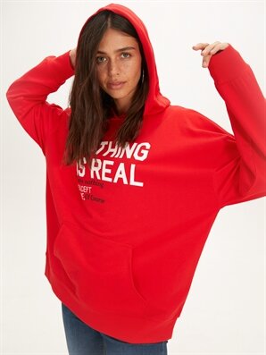 Slogan Baskılı Pamuklu Sweatshirt - LC WAIKIKI