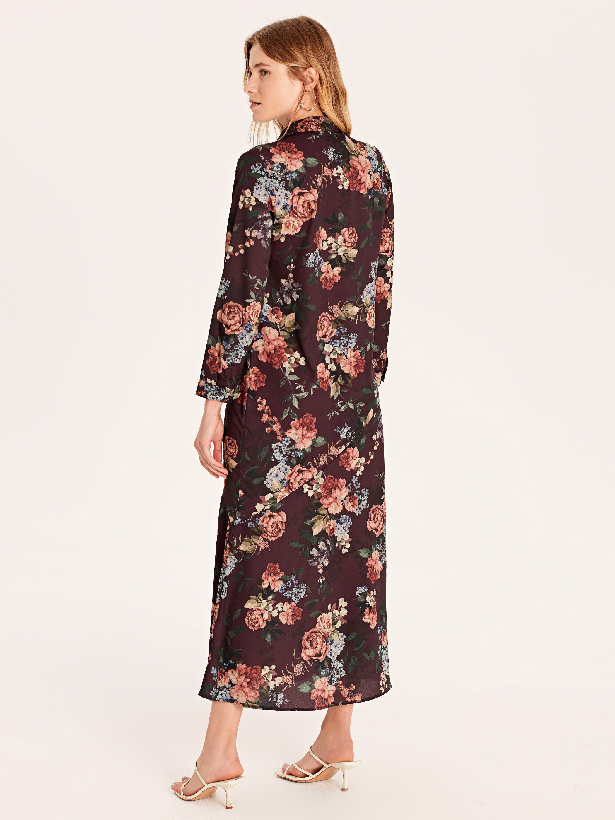 LCW Çiçek Desenli Uzun Gömlek Elbise. 3