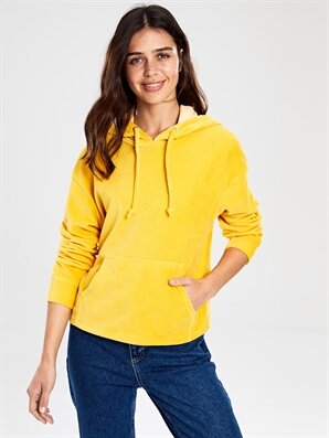 Kap&uuml;şonlu Kadife Sweatshirt - LC WAIKIKI