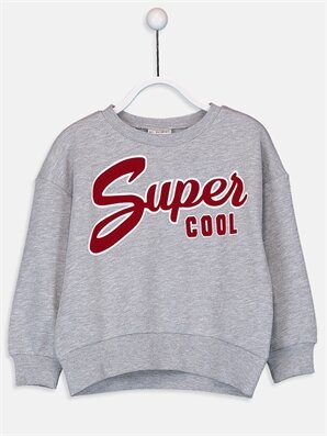 Kız &Ccedil;ocuk Yazı Baskılı Sweatshirt - LC WAIKIKI