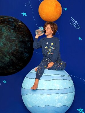 Erkek &Ccedil;ocuk Baskılı Pamuklu Pijama Takımı ve Pelerin - LC WAIKIKI