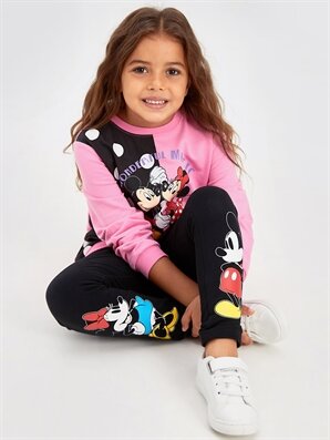 Kız &Ccedil;ocuk Minnie Mickey Mouse Baskılı Sweatshirt - LC WAIKIKI